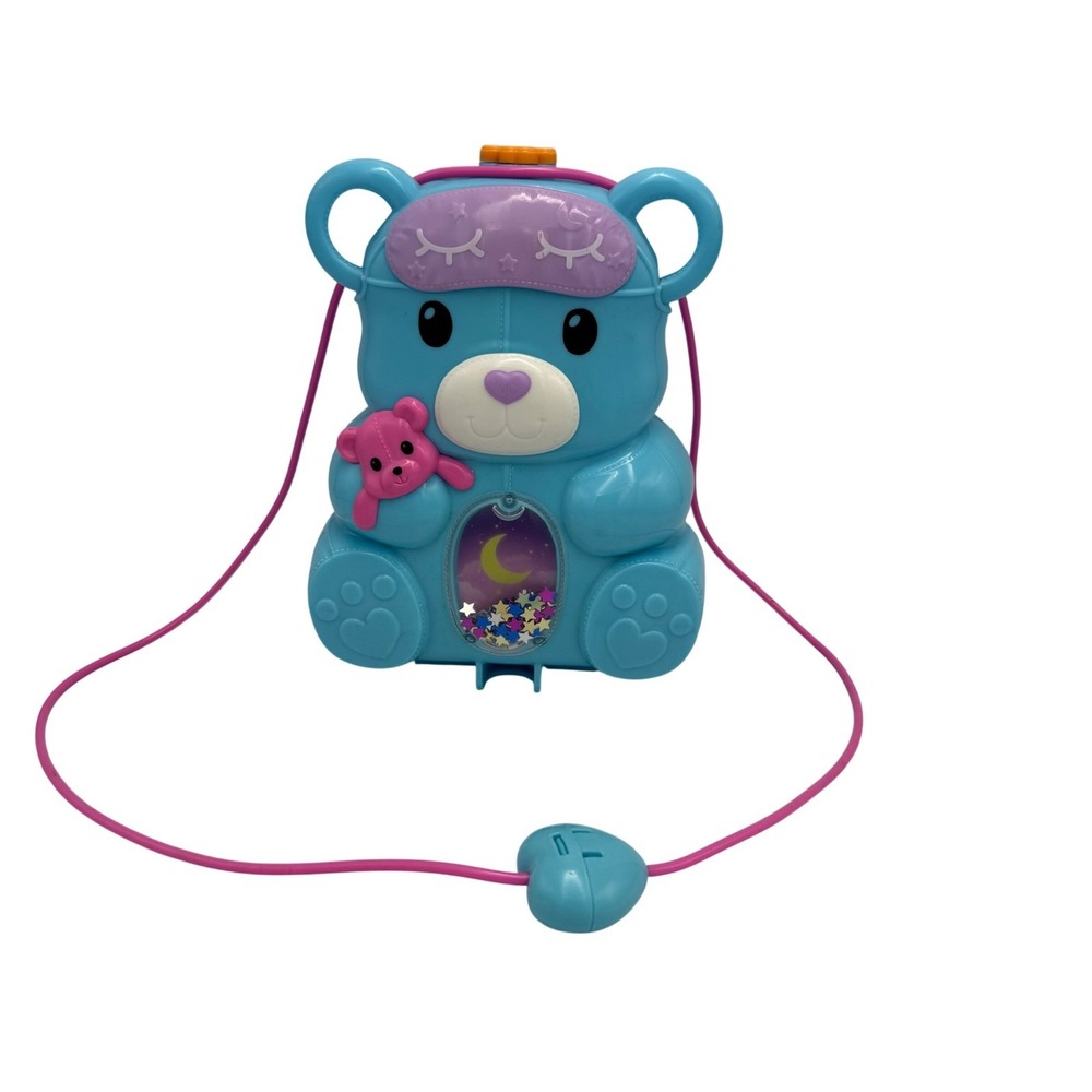 Polly Pocket Sleepover Teddy Bear Purse Compact Playset Mattel HGC39 Blue Bear